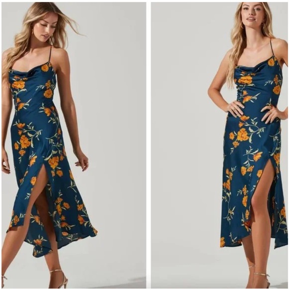 ASTR the Label Gaia Floral MIDI Dress Size Medium - Picture 3 of 11